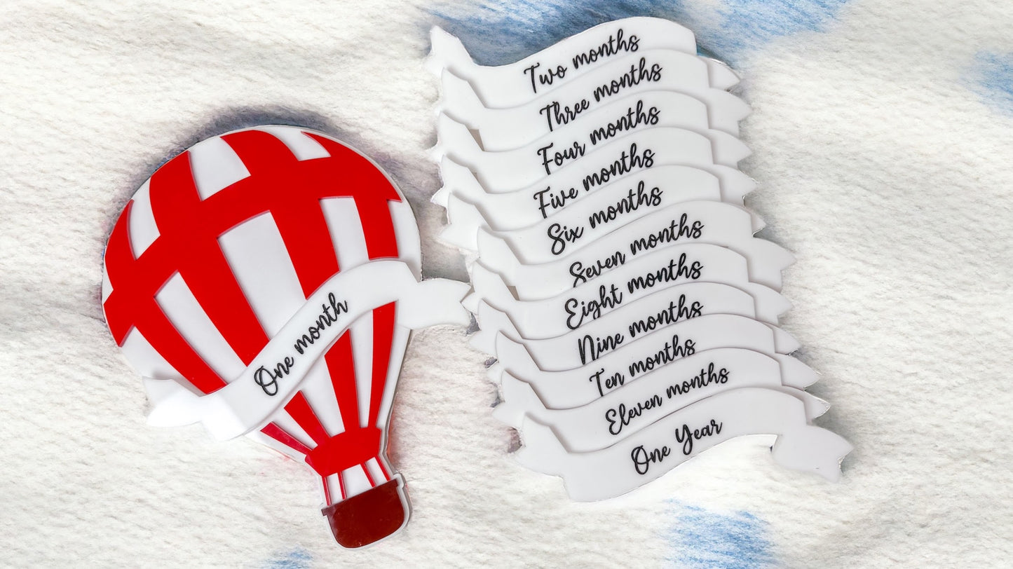 Hot Air Balloon Monthly Milestone Marker Set