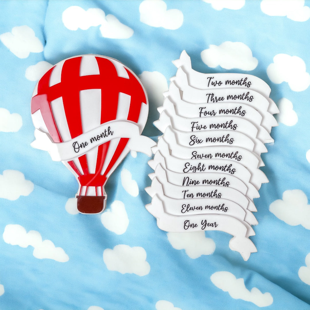 Hot Air Balloon Monthly Milestone Marker Set